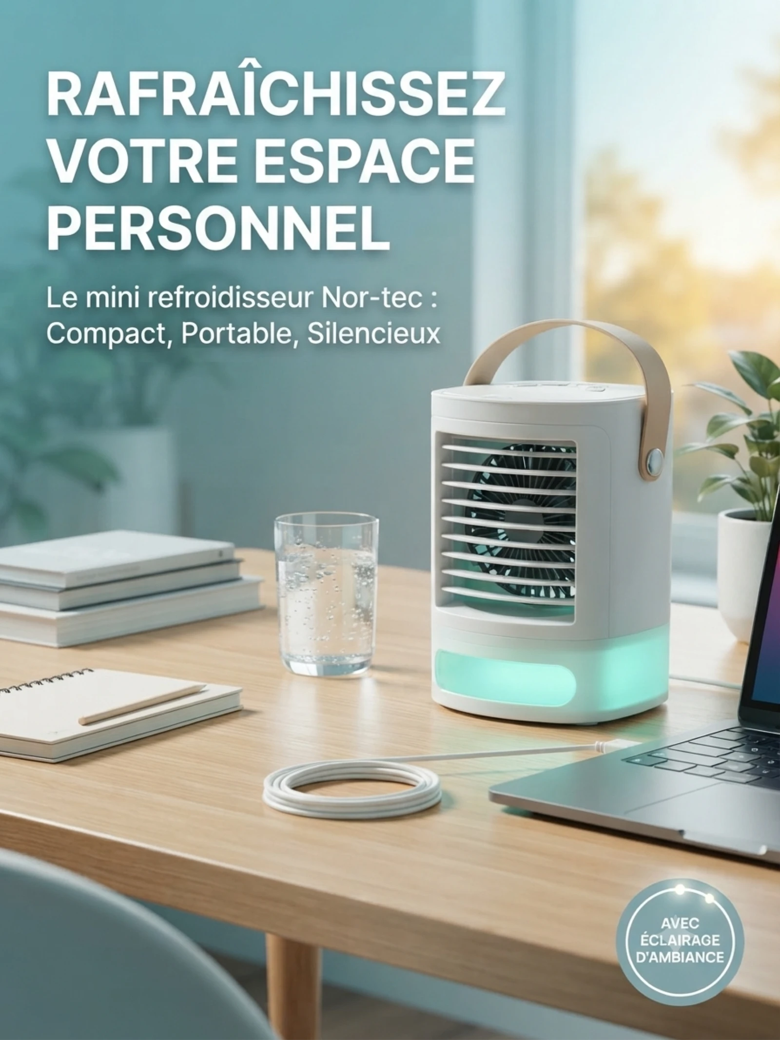 Personal Nor-tec Mini Air Cooler - Perfect for Office or Bedside Table – photo 2